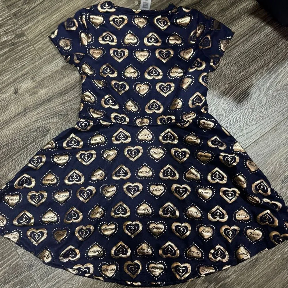 Guess 4T Black and Gold Hearts Dress